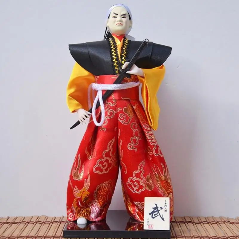 R9JC Japanese Samurais Dolls Kimonos 12inch Collectible Figurine for Art Enthusiasts