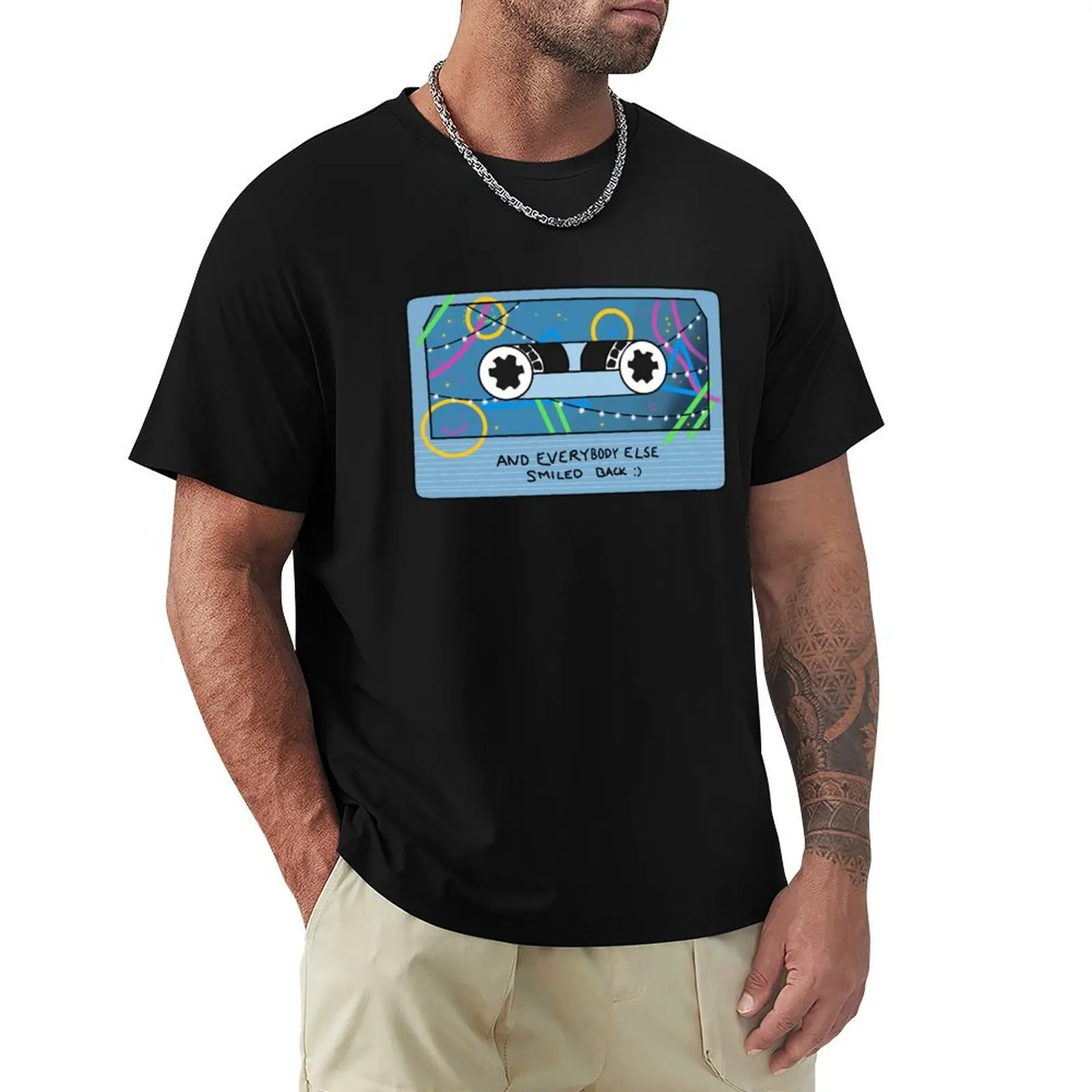 And Everybody Else Smiled Back Mixtape T-Shirt Large Size Short Sleeve T-Shirt