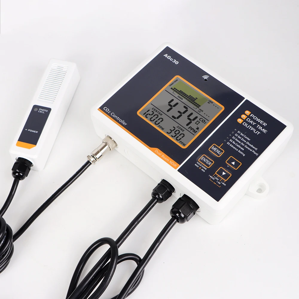 AGc30  Carbon Dioxide Controller Dual Channel Automatic CO2 Concentration Control For Greenhouse Plants