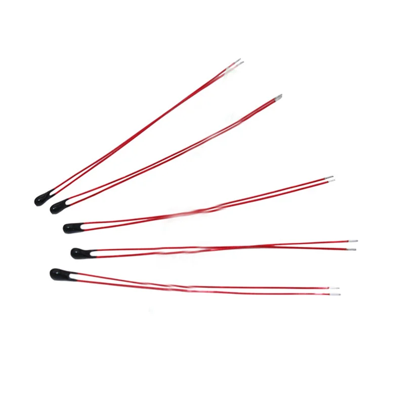 100pcs Thermistor NTC negative temperature coefficient MF52B 10K temperature control sensor 3950 probe 100K enamelled wire