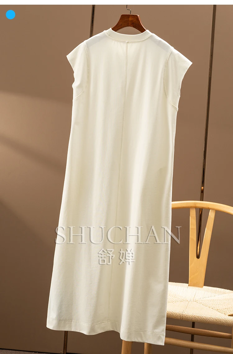 2025 High-quality Lazy Black Technology Cool Quick-drying Bag Rotator Sleeve T-shirt Dress New Women 45B7