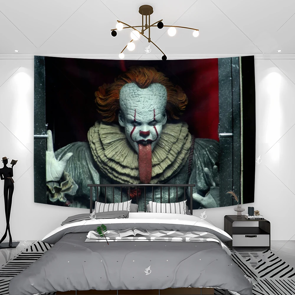 Horror Movie Clowns Tapestry Wall Hanging Ogre Saw Startles Art Blanket Bedroom Decor Living Room Decor Background Cloth