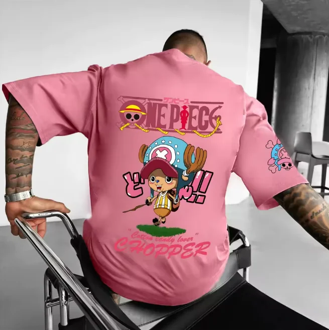 

2025 ONE PIECE Anime Peripheral Printing Short Sleeve T-Shirt American Men's and Women's Summer Loose Sports T-Shirt