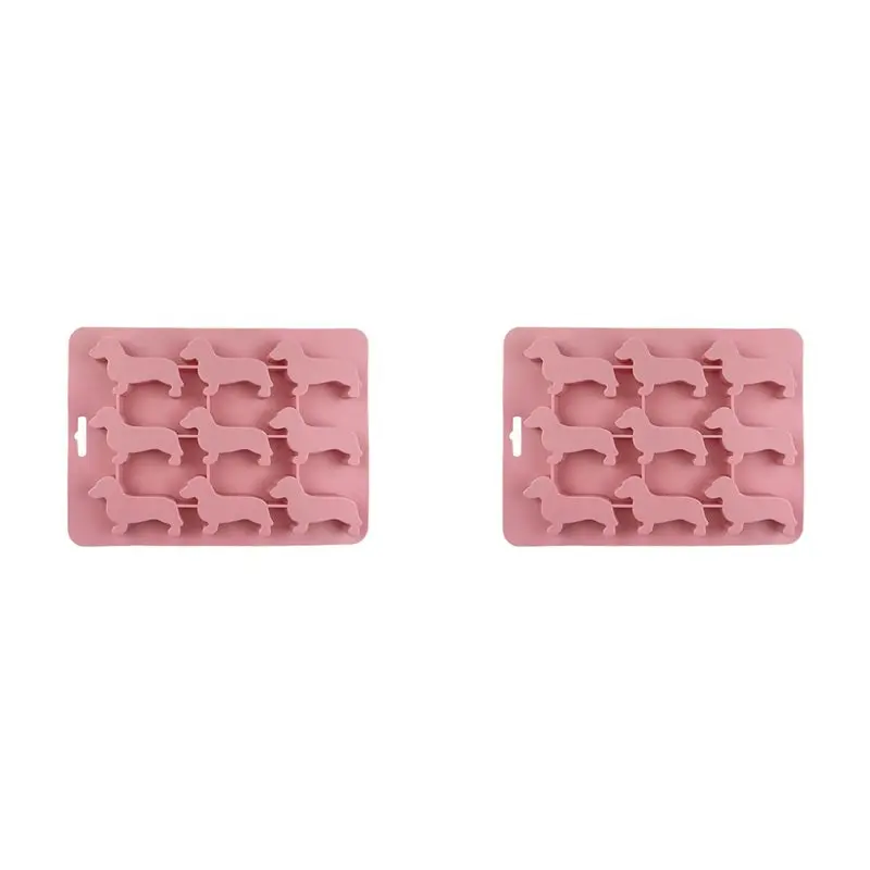 【THANKSGIVING DAY】2X Silicone Dachshund Puppy Shaped Ice-Cube Chocolate Cookie Mold DIY Home Ice Tray,Kitchen Tools Silicone Mol