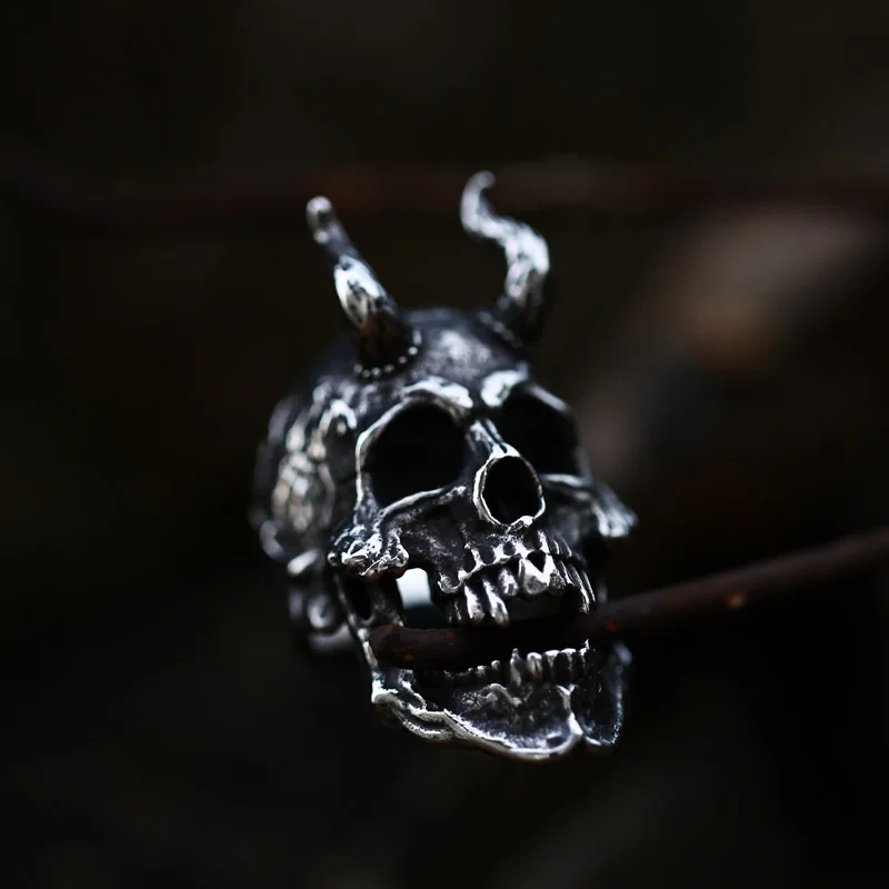 BEIER 316L Stainless Steel Biker Dark wind Jewelry Unique Punk Gothic Goat Head Satanic Demon Sorath Skull Ring Men BR8-802