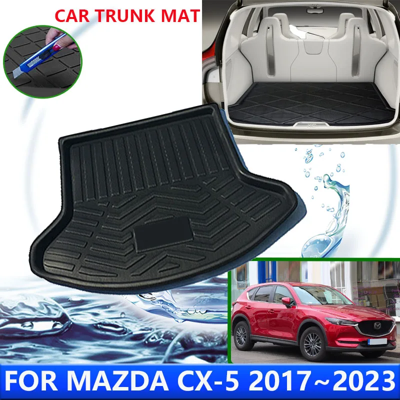 For Mazda CX-5 CX5 KF 2017~2023 2019 2020 2021 Sedan Car Rear Trunk Protector Pads Waterproof Liner Anti-Fouling Mat Accessories