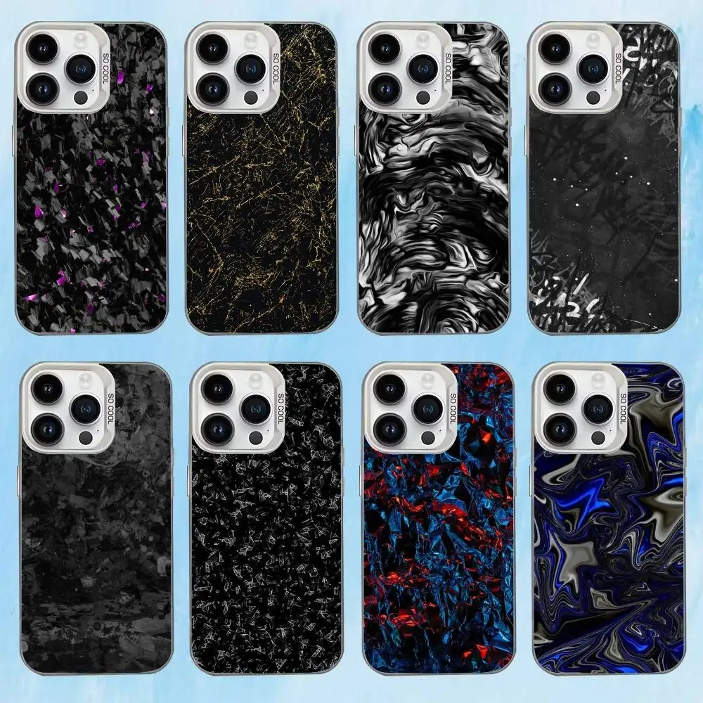 

Carbon F-Fiber Pattern Painting Phone Case For iPhone 17,16,15,14,13,12,11 Plus,Pro Max,XS,Colored silver phone case