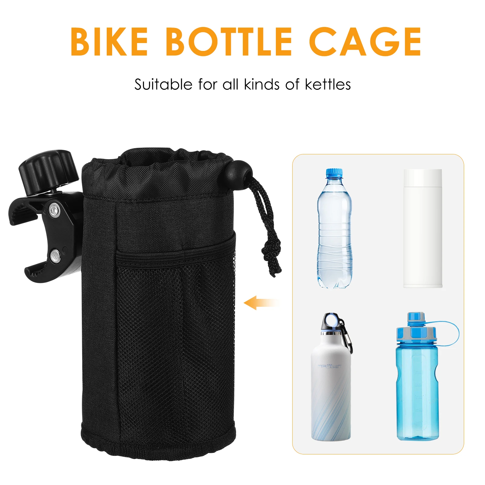 

2pcs Bicycle Cup Holder Universal Adjustable Bike Water Bottle Holder Elastic Strap Scooters Walkers Golf Carts Polyester Kids