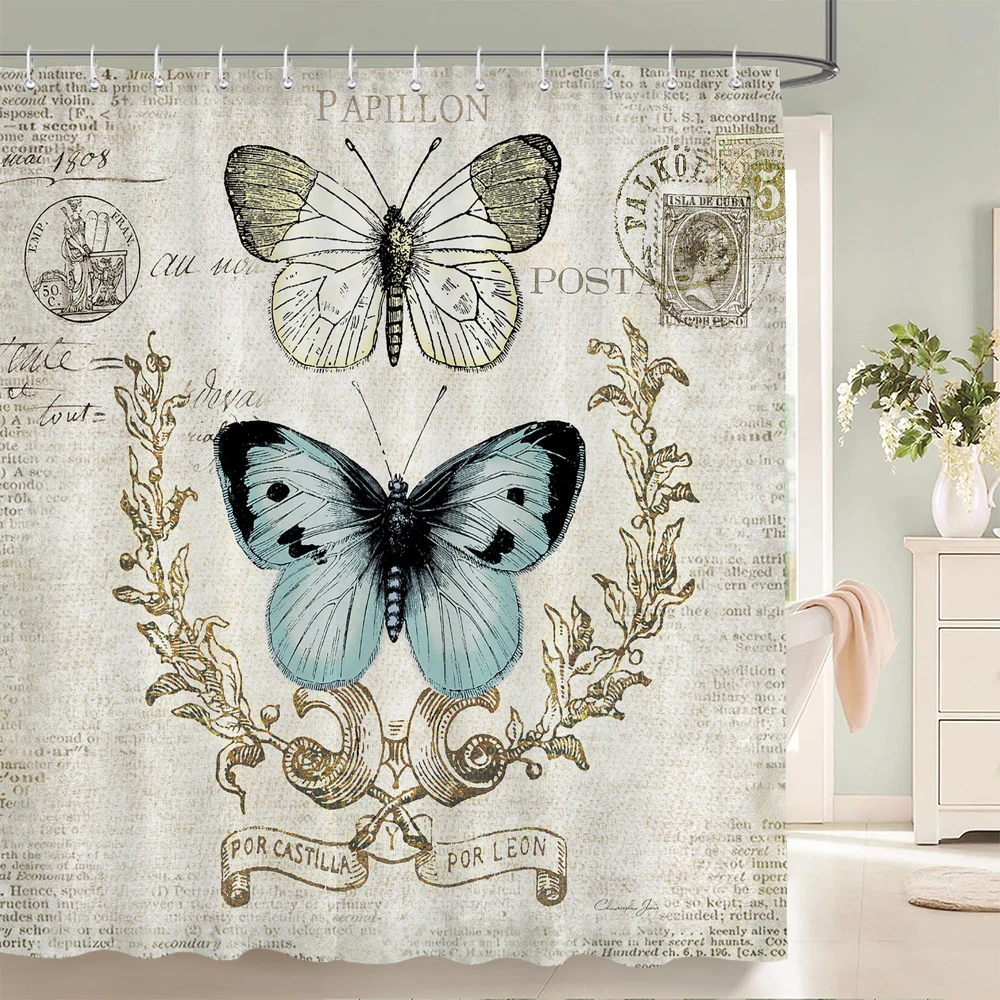 Bath Curtain 3d print Dandelion Butterfly Flower Shower Curtain 180*180cm Waterproof Bathroom Home Washable Fabric Bath Screen