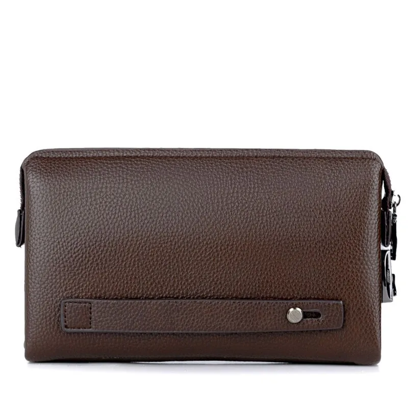 New Luxury Brand Men Clutch Bag Leather Long Purse Password Money Bag Business Wristlet Phone Wallet Male Casual Handy Bags