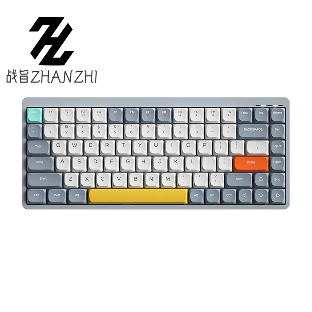 YK75 Wireless Mechanical Keyboard 84 Keys 2.4G+BT5.0+Type-C Keyboards Effect 5 Brightness Keyboard for Tablet Laptop