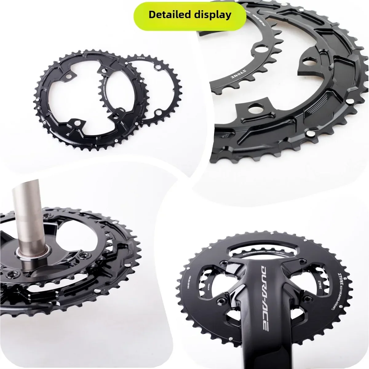 Stone Double  Bike Chainring for AXS Flattop 12 Speed for  R7000 R7100 R8000 R8100 R9200 FC5800 6800 9000