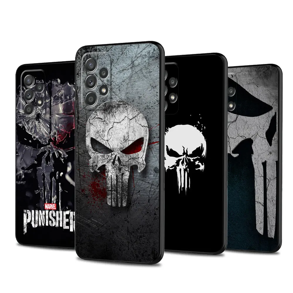 Marvel The Punisher Logo Case for Samsung Galaxy A52 A13 A33 A71 A31 A51 A72 A23 A53 A22 A32 A21s TPU Soft Cases Cover Matte