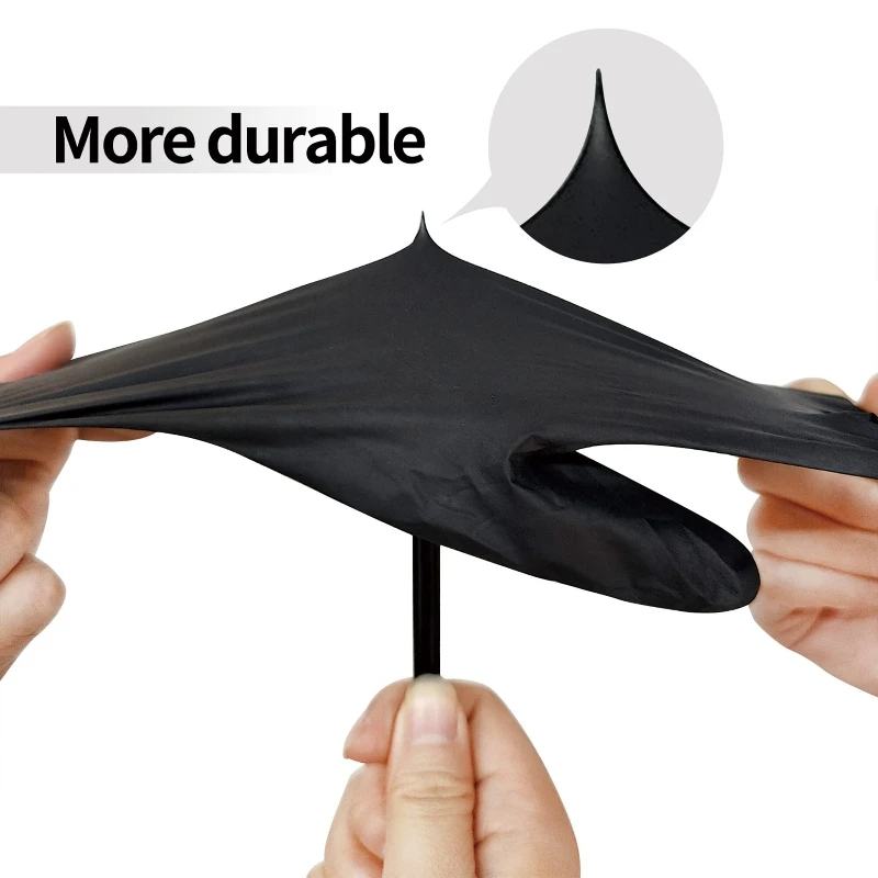 20/50/100 قطعة قفازات النتريل السوداء القابل للتصرف غير معقمة الملمس قفازات تنظيف المطبخ الوشم صبغة شعر قفازات الأظافر #4