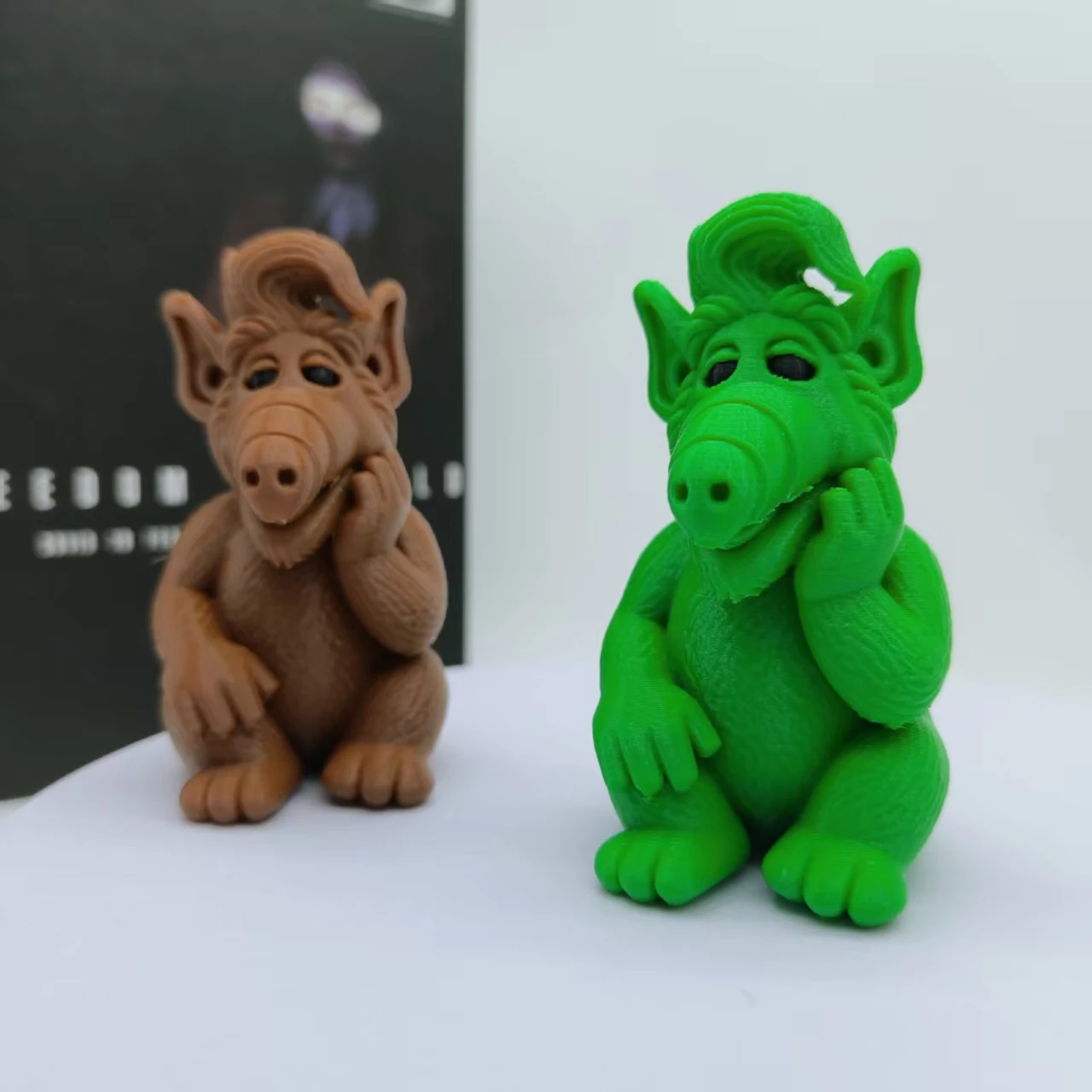 Impresión 3D de la Estatua alienígena de pensamiento melancolítico de Alf, muñecas de personajes de comedia de Alf TV, regalos nostálgicos de abanico, estatua alienígena