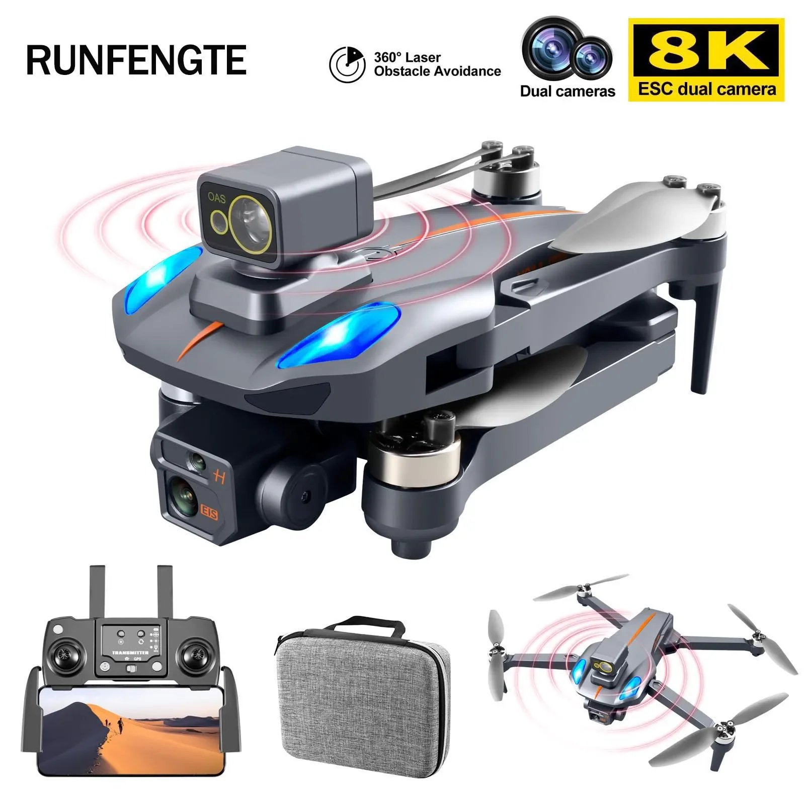 ใหม่K911 Max 8K Dual Hd 3 แกนGimbal 360 องศาเลเซอร์หลีกเลี่ยงอุปสรรค 26 นาที 1200M Long Range Professional Droneพร้อมกล้อง