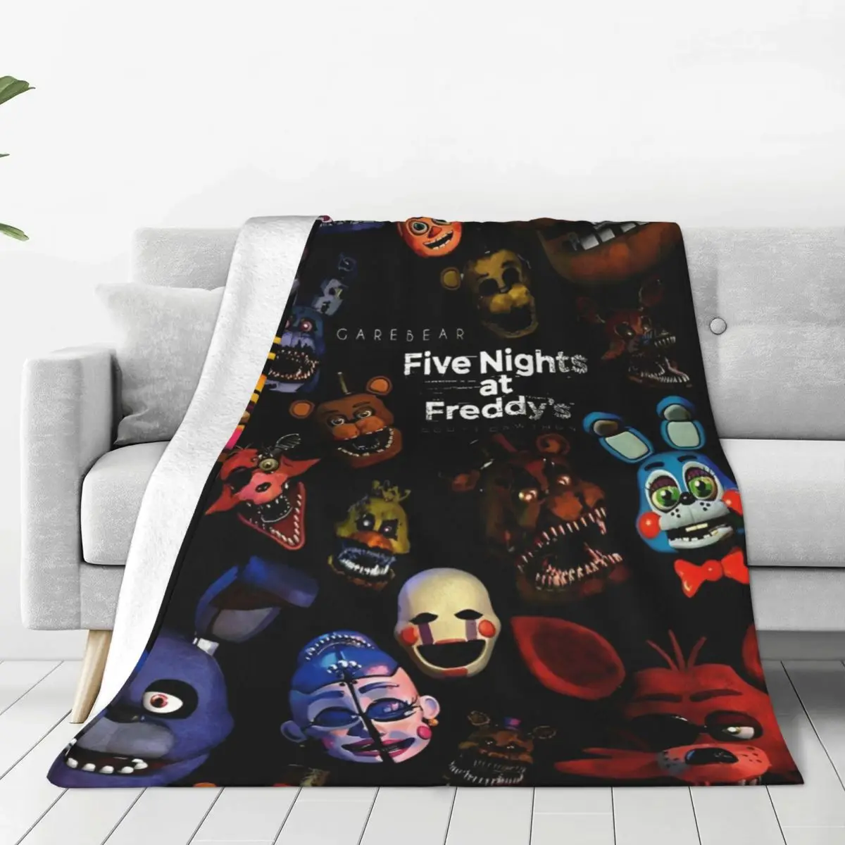 

A-Five A-Nights At A-Freddy's Blanket Cover Horror Movie Halloween Flannel Throw Blanket Bed Sofa Ultra-Soft Warm Bedspreads