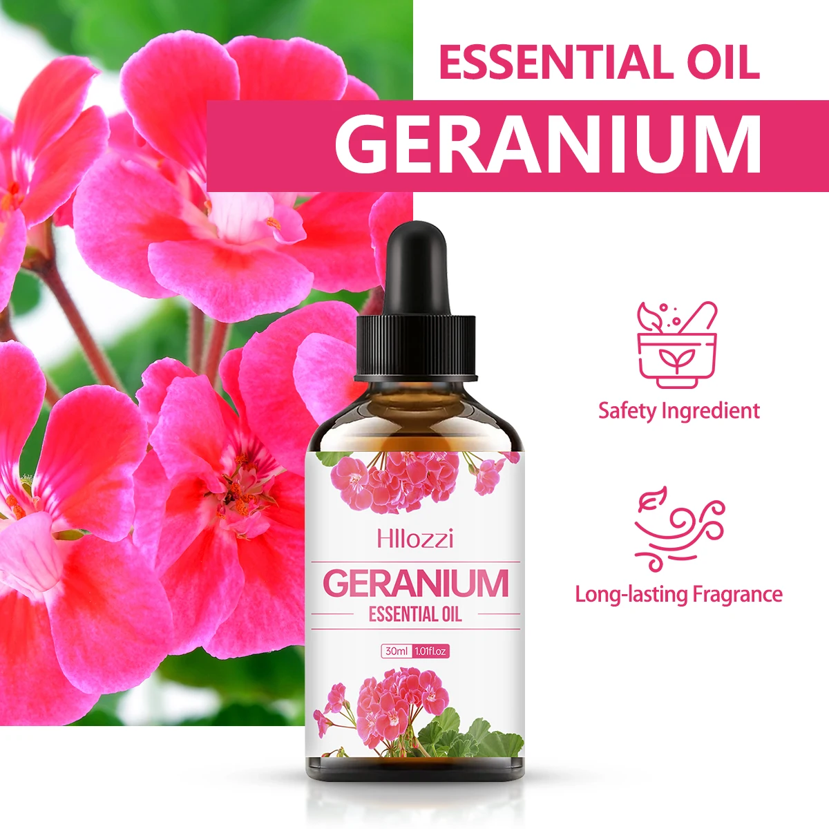 30ml Geranium essential oil hydrating and moisturizing aromatherapy candle car cleaning agent pure essential oil