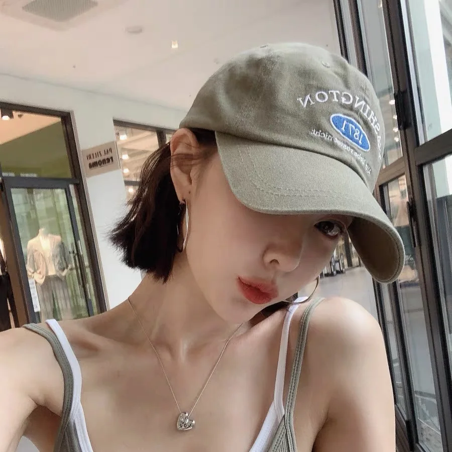 

Embroidered Baseball Cap for Women Autumn and Winter Wild Big Head Circumference Show Face Small Soft Top Peaked Cap for Men