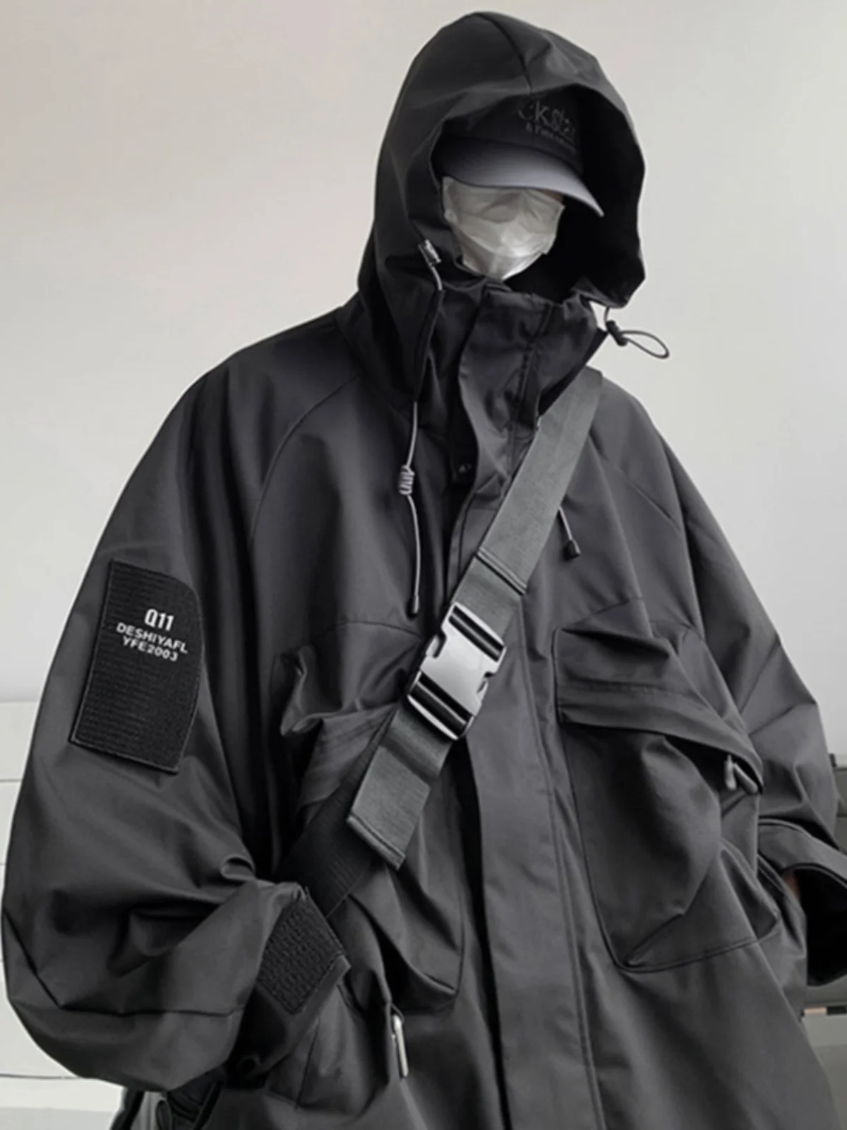 

Мужская функциональная куртка American Functional Sle большого размера в стиле рабочей одежды Detroit, с тремя карманами, ветрозащитная, из полиэстера, с длинными рукавами