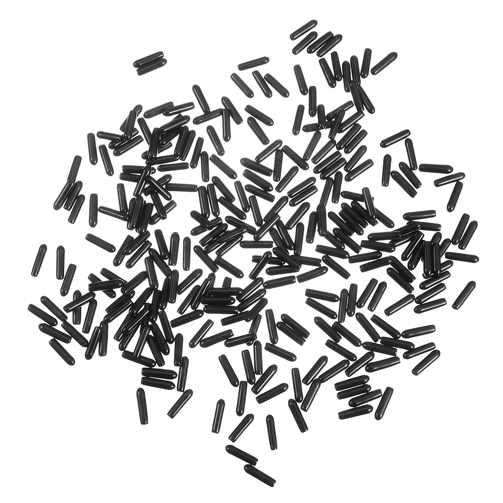 

250Pcs Black Rubber Thread Protector Covers End Caps for Round Tubing Rods Chair Tips Screw Thread Protection Rubber End Caps