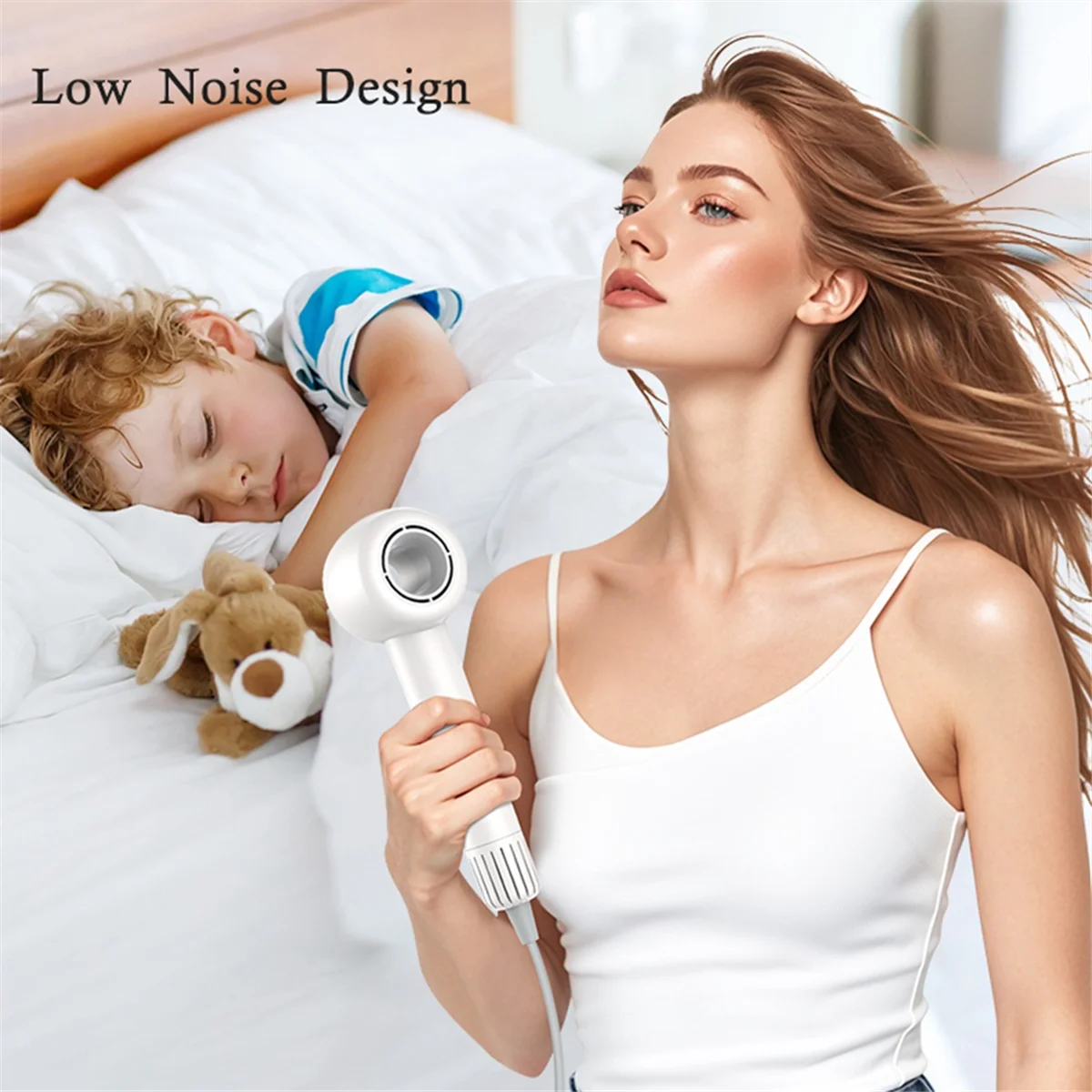 ABXHA High Speed Hair Dryers Negative Ion Hair Care Quick Dry Leafless Hair Dryer Personal Styling Salon Appliance EU Plug