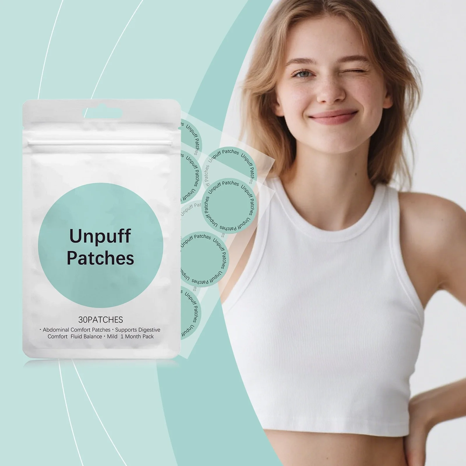Gentle and Tender Abdominal Patch, Convenient and Easy to Use for Daily Use, Skin Friendly and Stable. Unpuff Patch