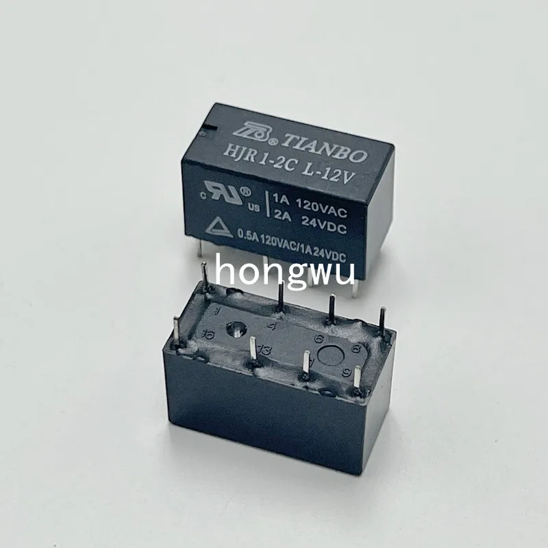 100% Original New 5PCS  HJR 1-2C L-12V  HJR1-2C-L-12V relay  1A 8pins