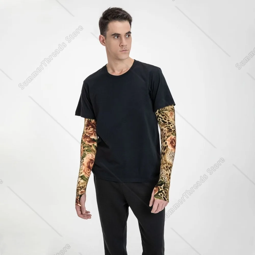 Manicotto di compressione con stampa leopardata a righe per protezione da baseball Copri braccioli Agricoltore Sport all'aria aperta Corsa