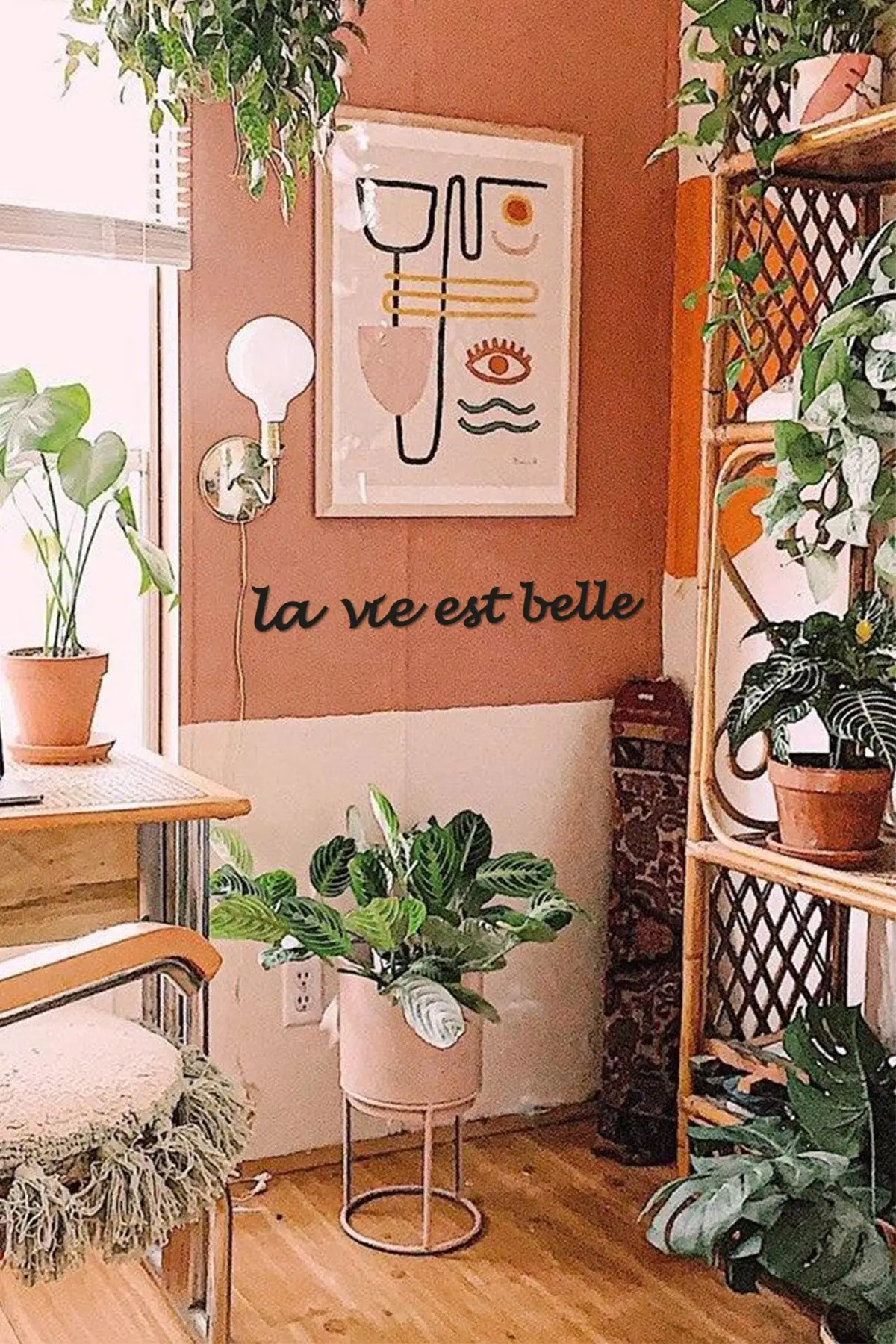 

La Vie Est Belle Home Decor Graffiti Decorative Accessories Painting 2022 Black Wall Decoration