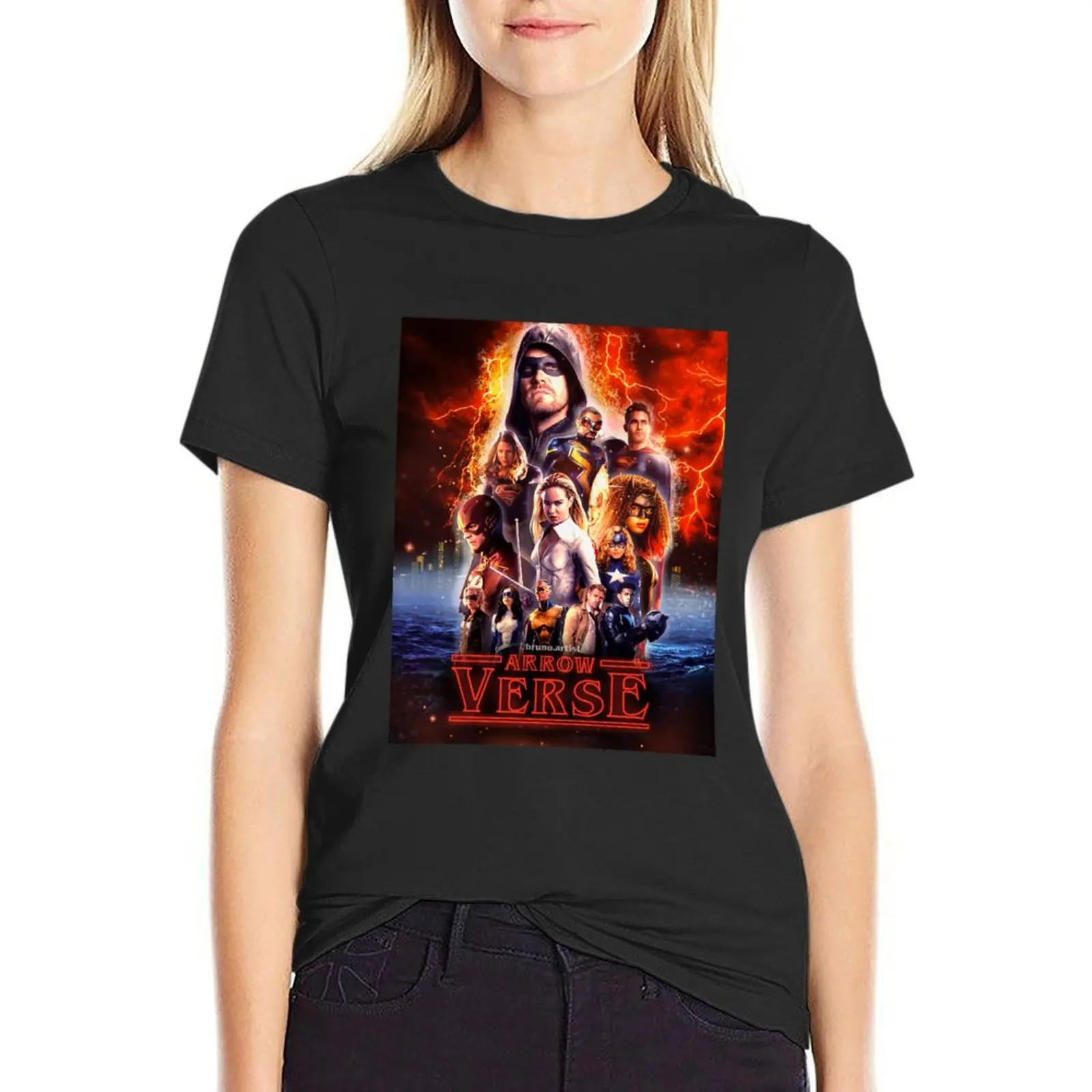 Arrowverse Poster T-Shirt Odzież damska letnie topy ubrania damskie ubrania anime t shirty dla kobiet