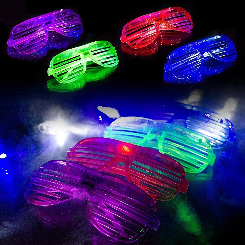 

Toys 6 Color Glow in The Dark Neon Party Sunglasses Glow Sticks Glasses LED Glasses Light up Glasses Shutter Shades Glasses