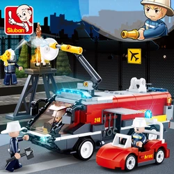 Sluban Building Block Toys Fire Control B0808 Airport Fire Truck 381PCS Bricks Fighting Car Compatbile With Leading Brands