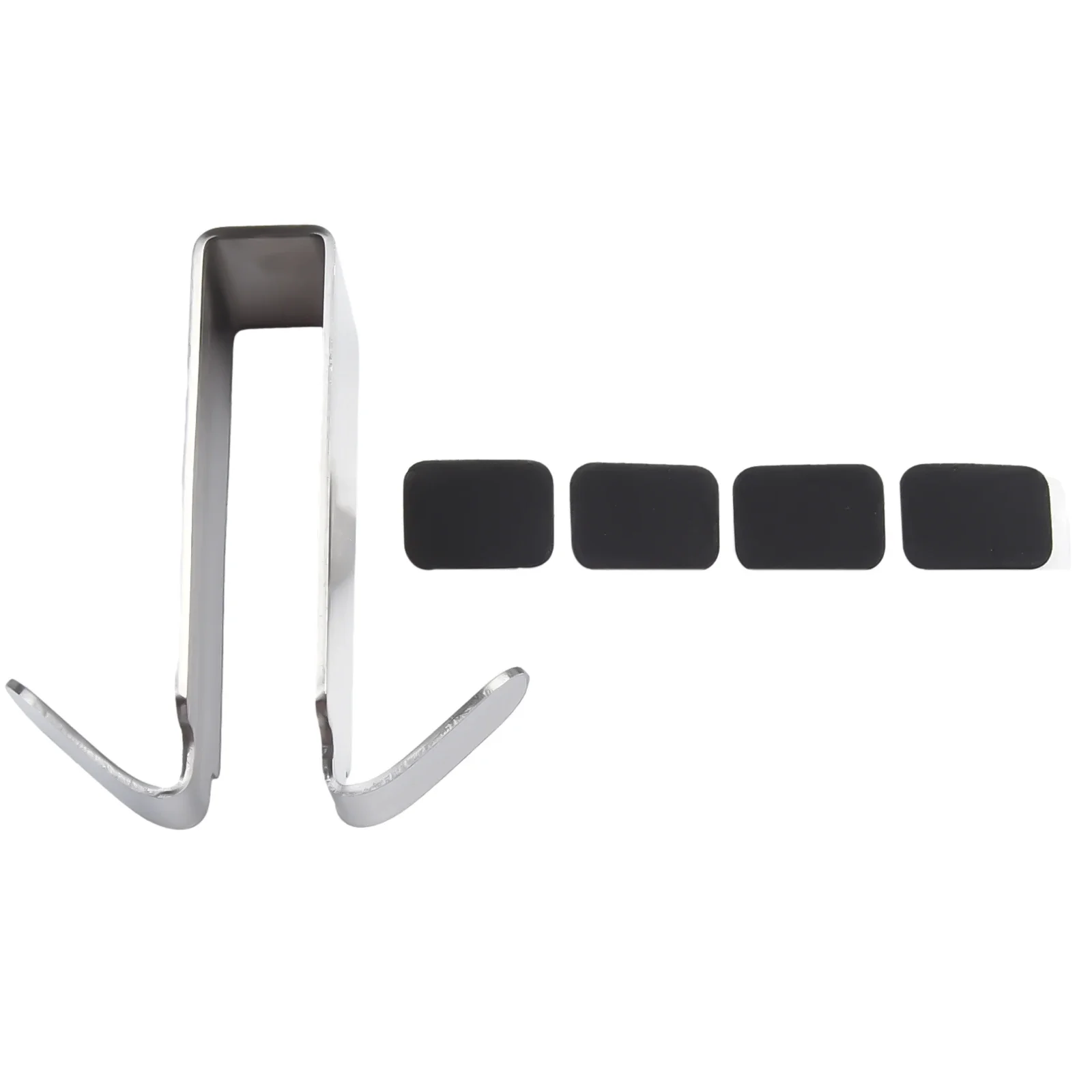 4/2/1pcs Stainless Steel Double Side Hook Bathroom Shower Doors Hooks Over Glass Door Shower Towel Racks For Glass Wall