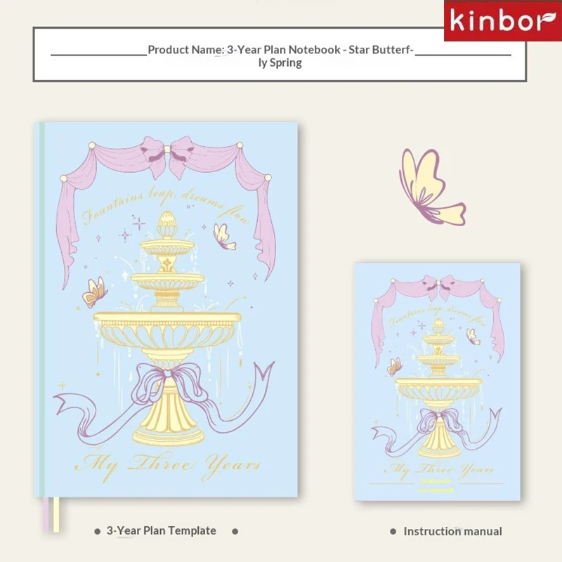 Kinbor Self-Filled 3/5 Year Diary Planner A5 Hardcover Monthly Reflections  Journal Notebook Vintage Memory Book Personal Growth