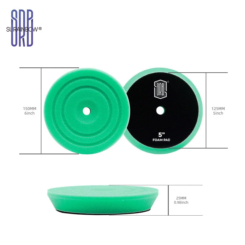 Polishing Pads, 5 Inch 125mm Orbital Buffer Polisher Pads, Foam Polish Pad 3 Grits From Coarse to Fine for Polishing and Waxing