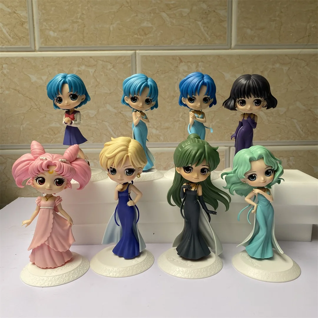 Bandai Qposket Sailor Moon Activity Model Eternal Princess Neptune Uranus Figurine Anime Model Statue Toy Gift Pvc