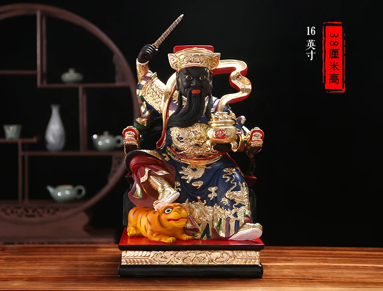 GOOD Asia HOME Taoist Temple Patron saint  God of wealth ZHAO GONG MING God statue bless safety health good luck statue