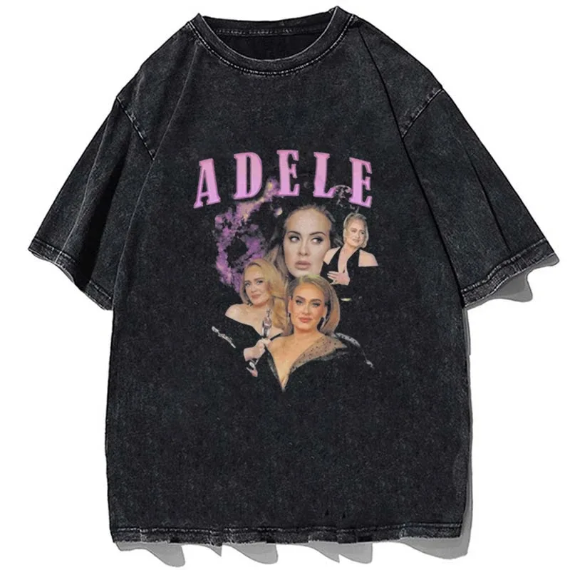 Adele The World Tour Shirt Music Tour Gifts for Fan Rapper T-Shirt Summer Oversize Cotton Tees Men Short Sleeve Tshirt