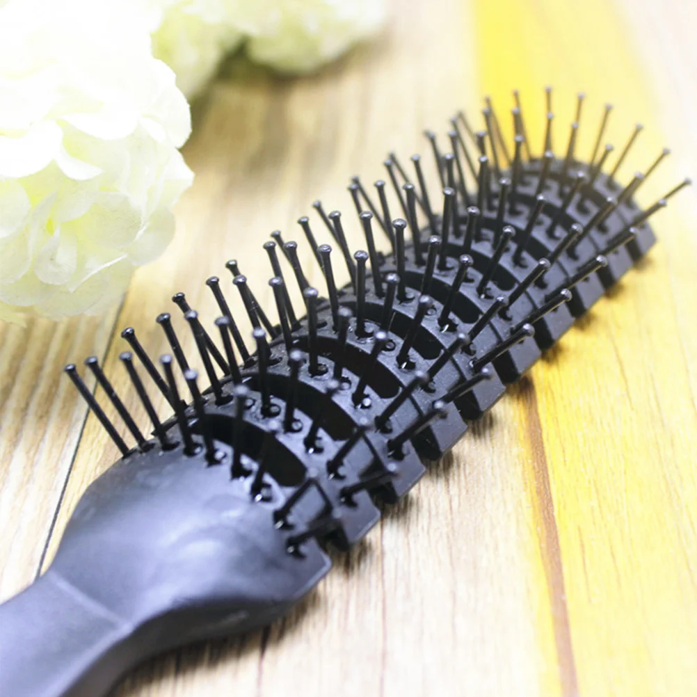 

12Pcs Ribs Comb Hair Styling Tools Anti-Static PP Plastic Smooth Handle Hair Brush for Curling and Scalp Care Black