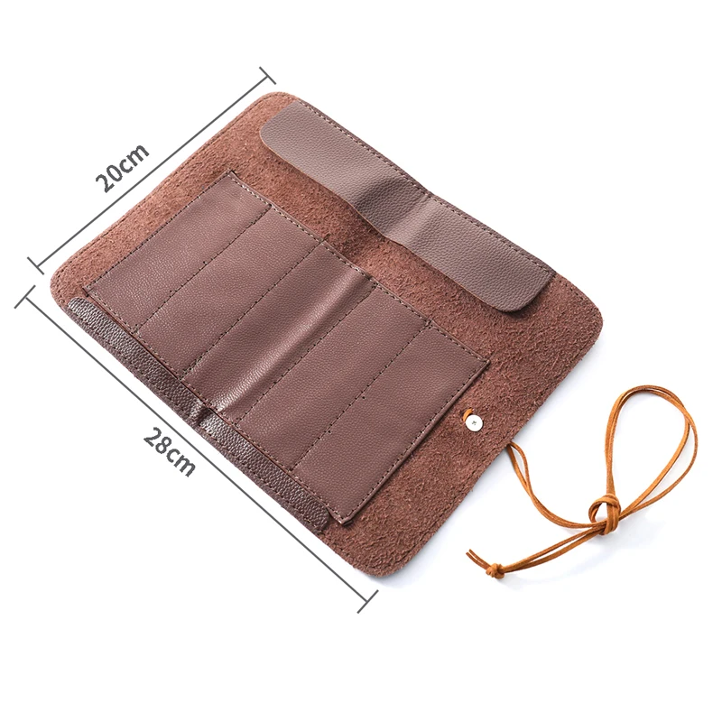 28CM Tools Knives Roll Up Bag Carving Pocket Knives Leather Bag Storage Organizer Leather Seal Engraving Roll-Up Knife Cover