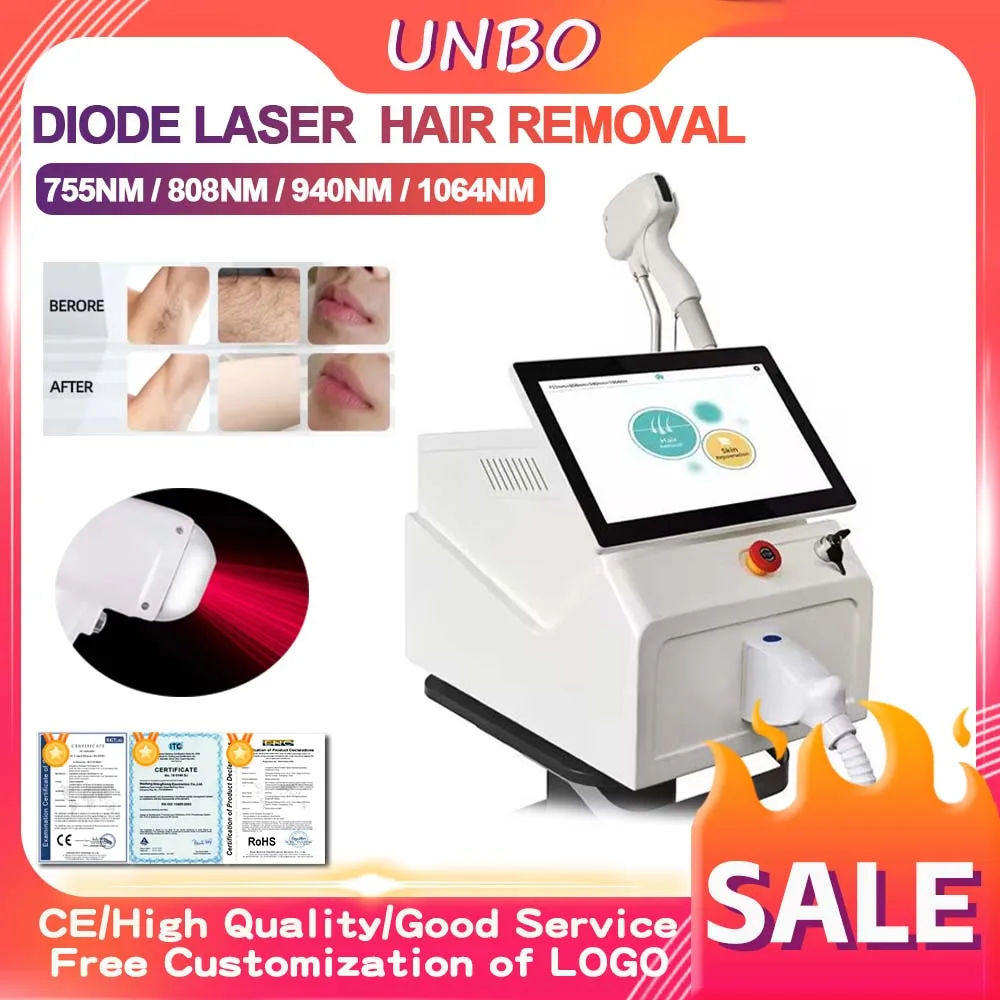 Professional Diode Laser Hair Removal Machine 755 808 940 1064nm Sapphire Ice Cooling Painless Epilation Beauty Salon Equipment