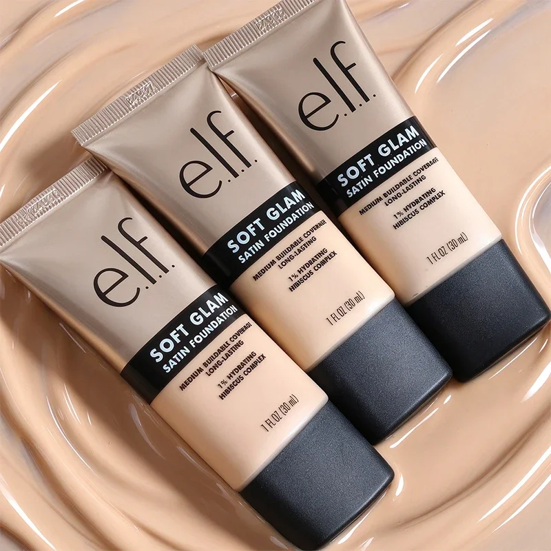 Elf Brand Latest Style Satin Liquid Foundation Lip Cheek Dual Purpose Liquid Powder Blusher Fruit Lip Balm Easy To Use Cosmetics