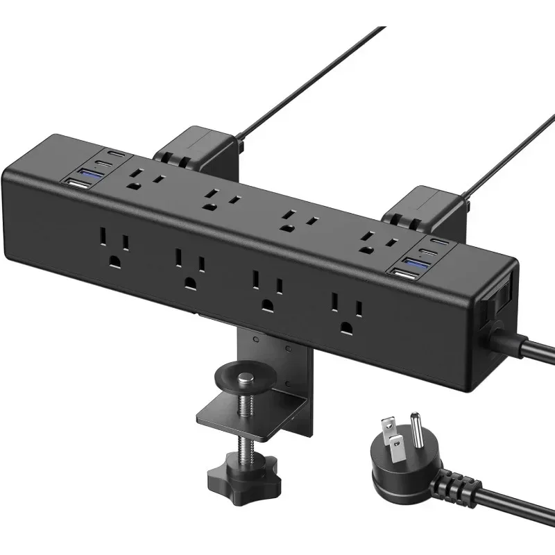 

Home.Outlet Station Порт USB C мощностью 20 Вт. 12-розетка для настольного зажима, удлинитель для защиты от перенапряжения 4800J с переключателем. Тумбочка офисная