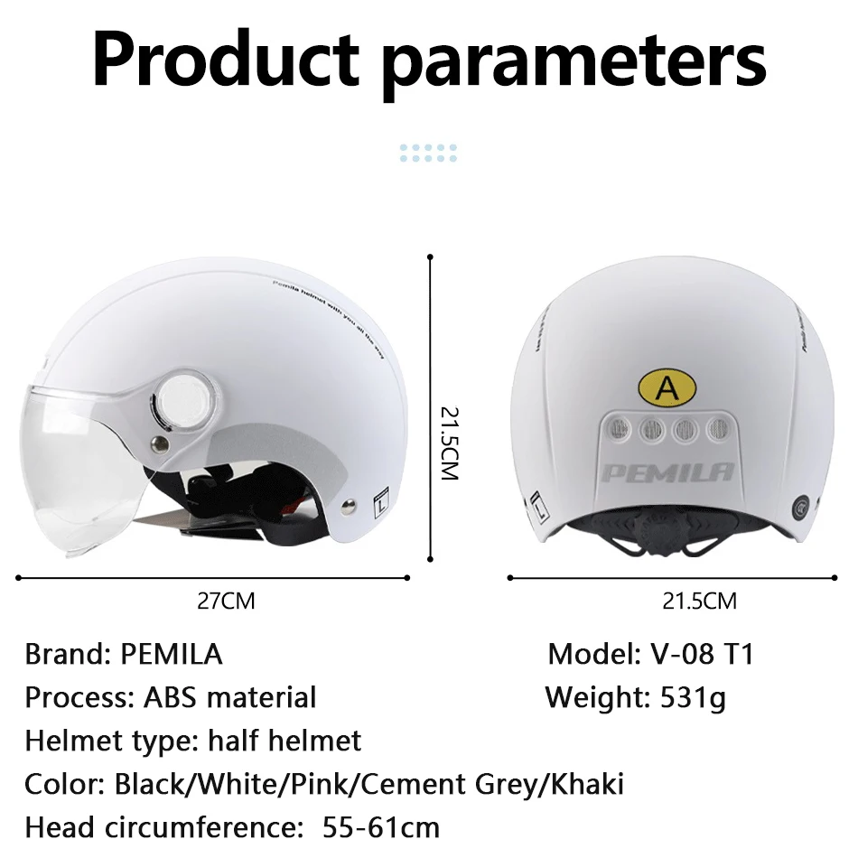 PEMILA Kask rowerowy The Four Seasons z soczewkami Ochrona uszu Kask rowerowy MTB Odblaskowa naklejka E-Bike Kask rowerowy