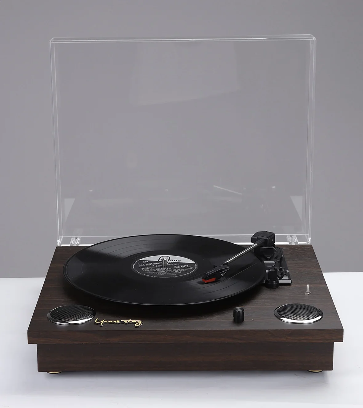 

Hooqu Retro Style Black Record Player HY-T11 Desktop Phonograph Built-in Speaker Home Retro Turntable Prototype Phonograph Playe