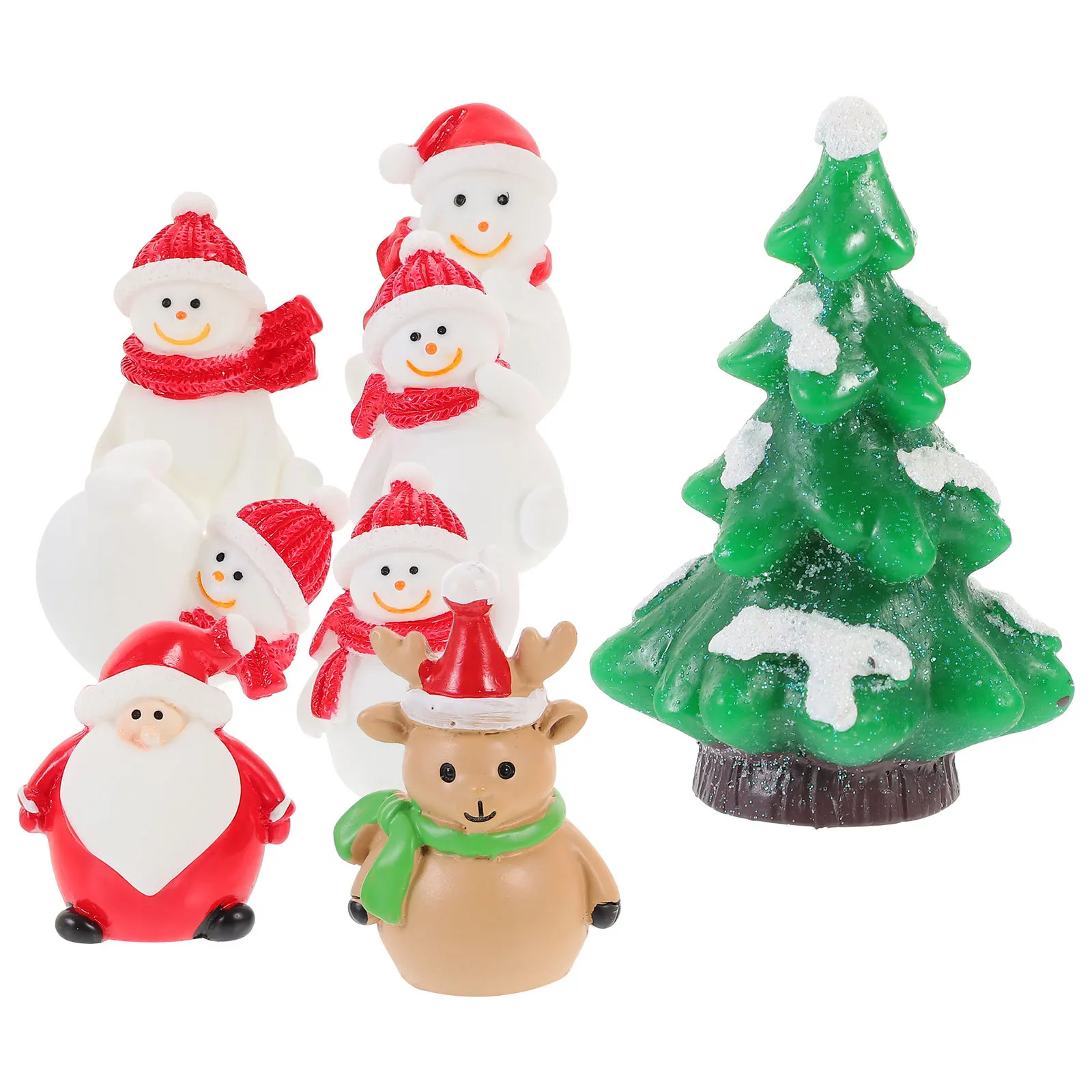 

8Pcs Xmas Mini Ornaments Multifunctional Christmas Miniature Decor Safe for Kids Micro Landscape Chrismtas Miniature Ornaments