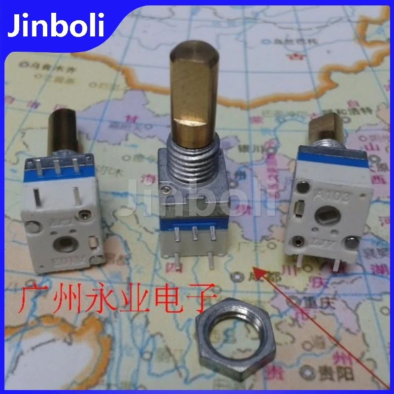 1PCS Walkie Talkie Potentiometer Volume Precision Potentiometer A10K With Switch A103 Half Shaft Length 15MM
