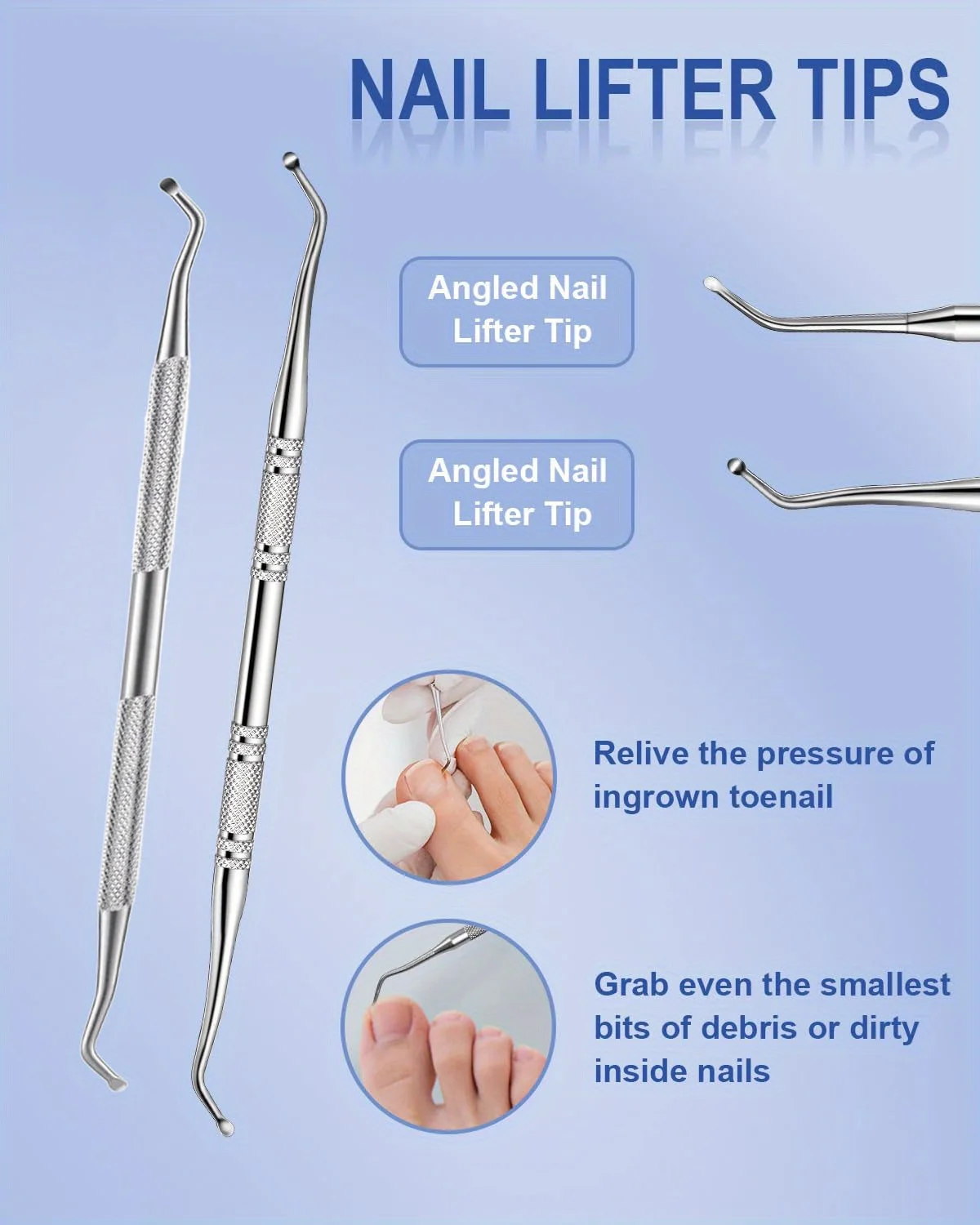 Professionele nagelriemverwijderaar nagelriemverwijderaarset, roestvrijstalen nagelriemtrimmergereedschap, pedicure- en manicure-nagelsets, vakantiecadeau