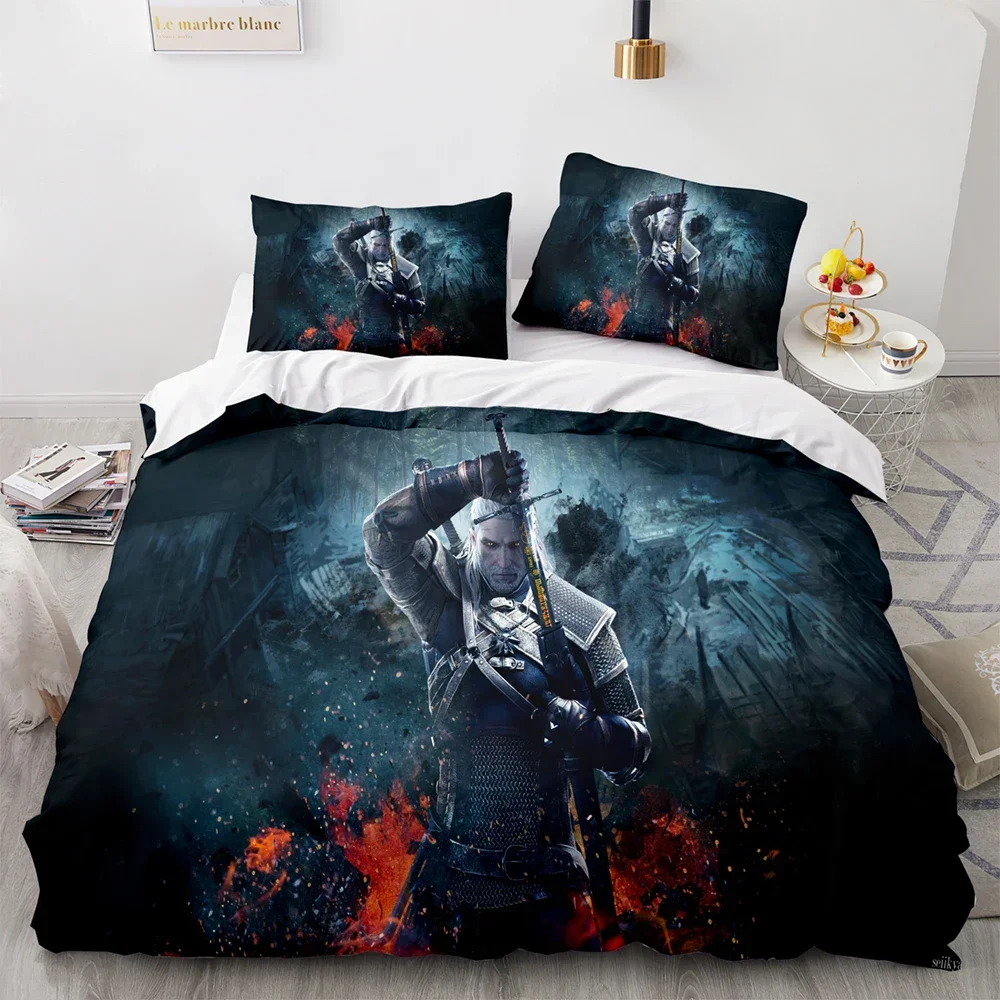 3D Printed Witchers Bedding Set Duvet Cover Bedroom Comforter Covers Single Twin King ​Size Quilt Cover Home Textile 2/3PCS